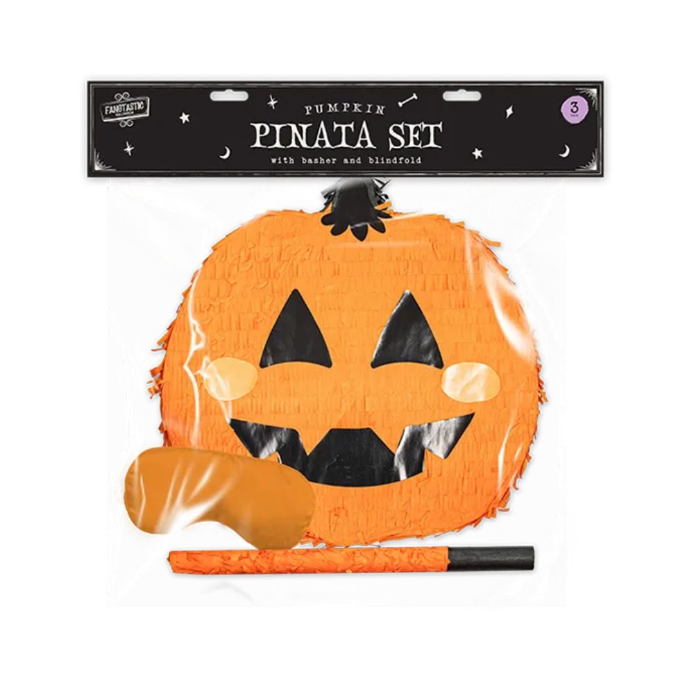 Halloween Pumpkin Pinata Set with Basher & Blindfold