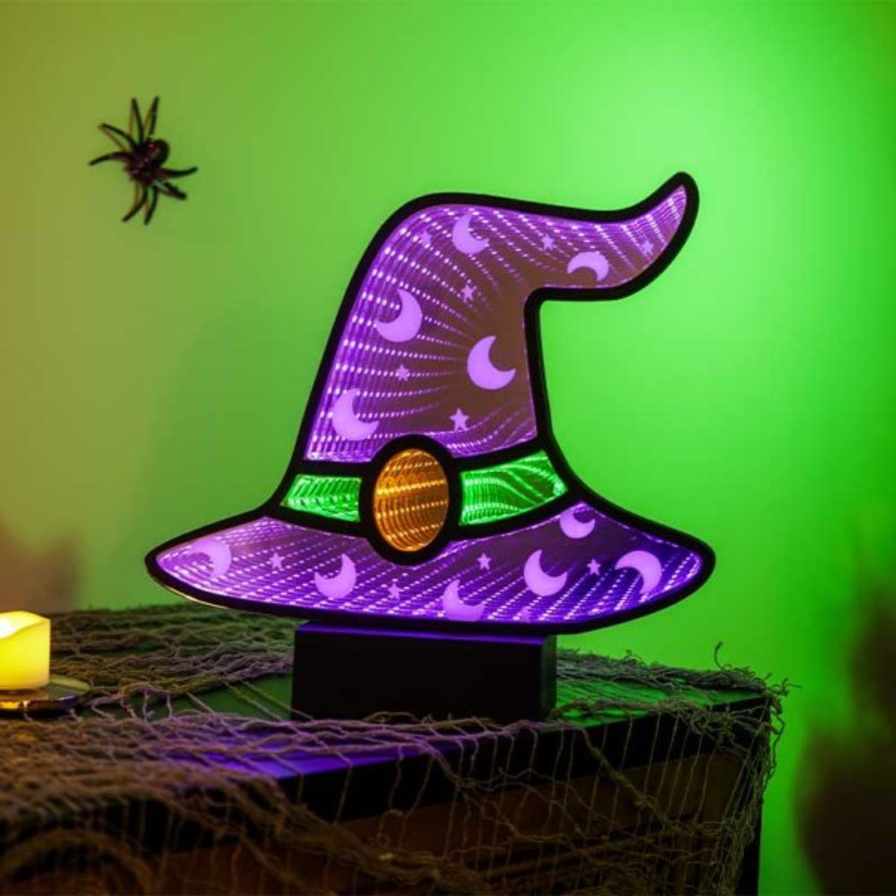 Witch Hat LED Infinity Mirror Halloween Decor