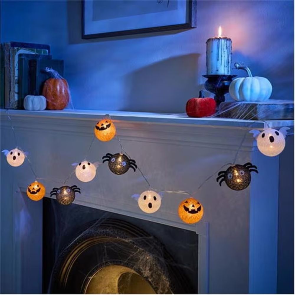 Halloween Bauble LED String Lights - Set of 10