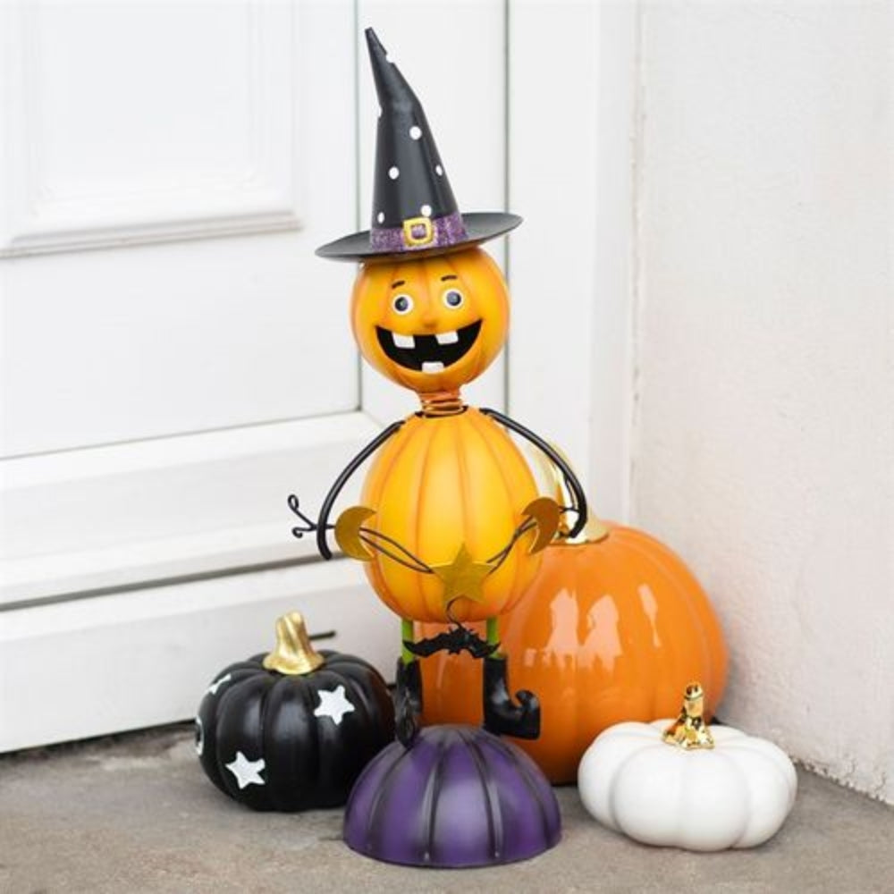 Standing Pumpkin Man Halloween Metal Decor
