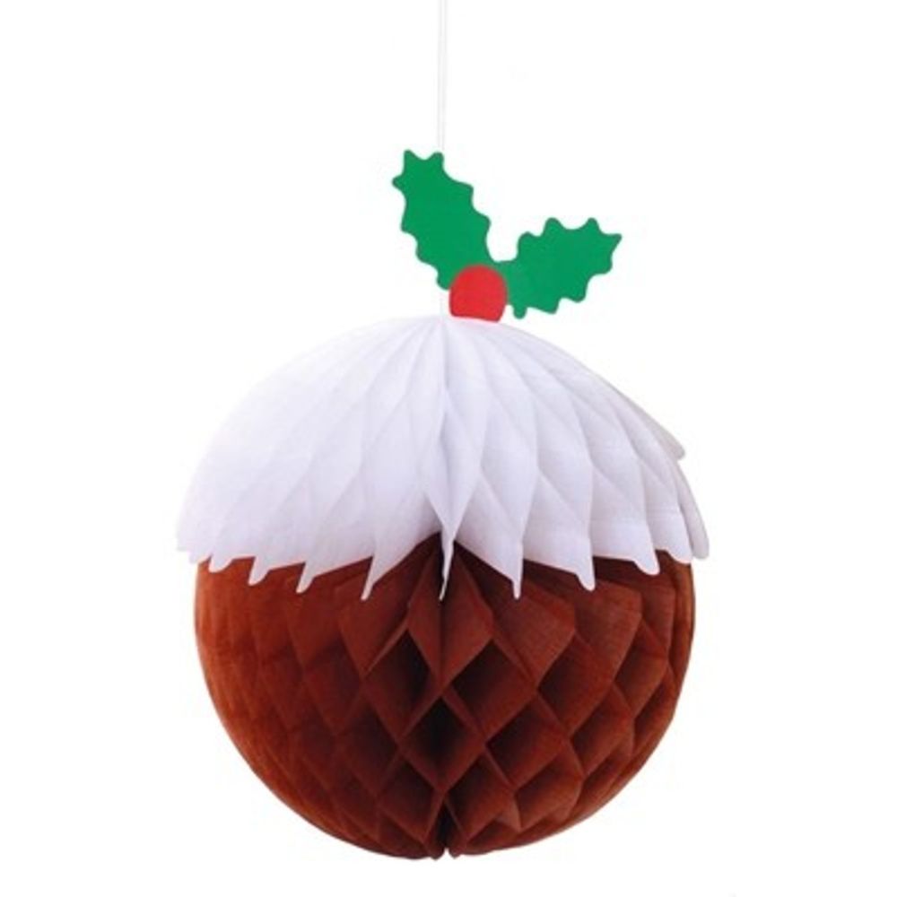 3 Pack Honeycomb Christmas Pudding Decoration