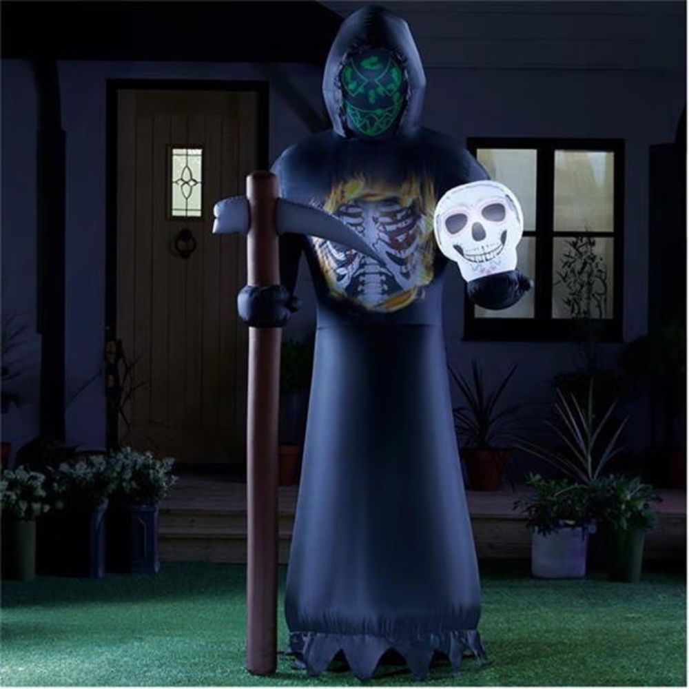 8ft Light-Up Inflatable Halloween Reaper Decor