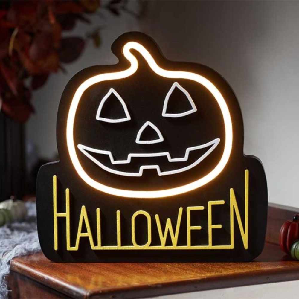 Halloween Pumpkin Neon Sign Plaque