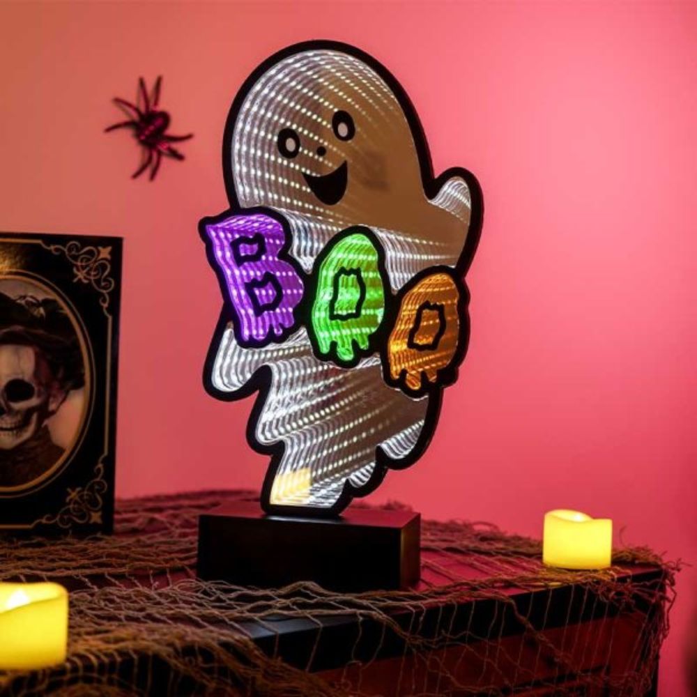 Boo Ghost LED Infinity Mirror Halloween Decor