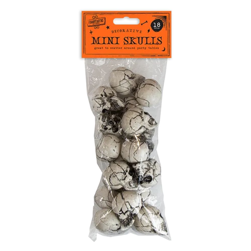 12PK Mini Halloween Decorative Skulls Party Decor