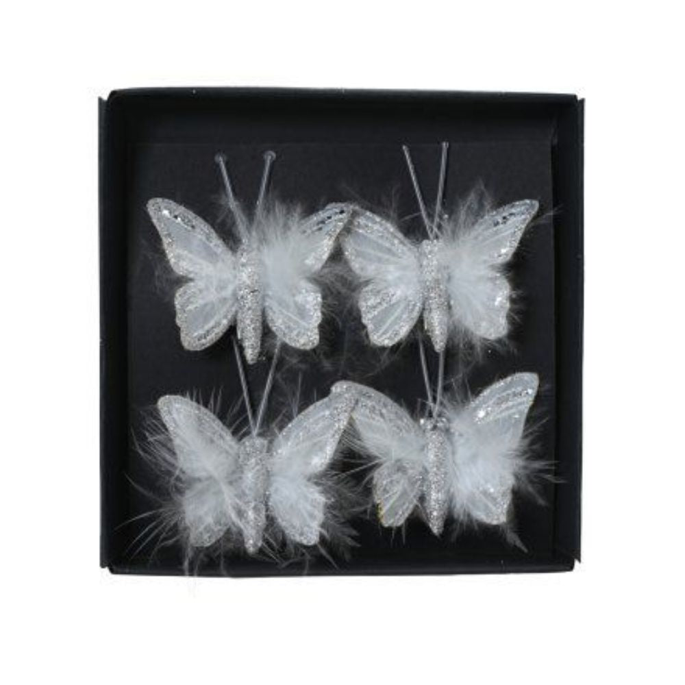 4 Pack Sparkle Butterfly Tree Clips