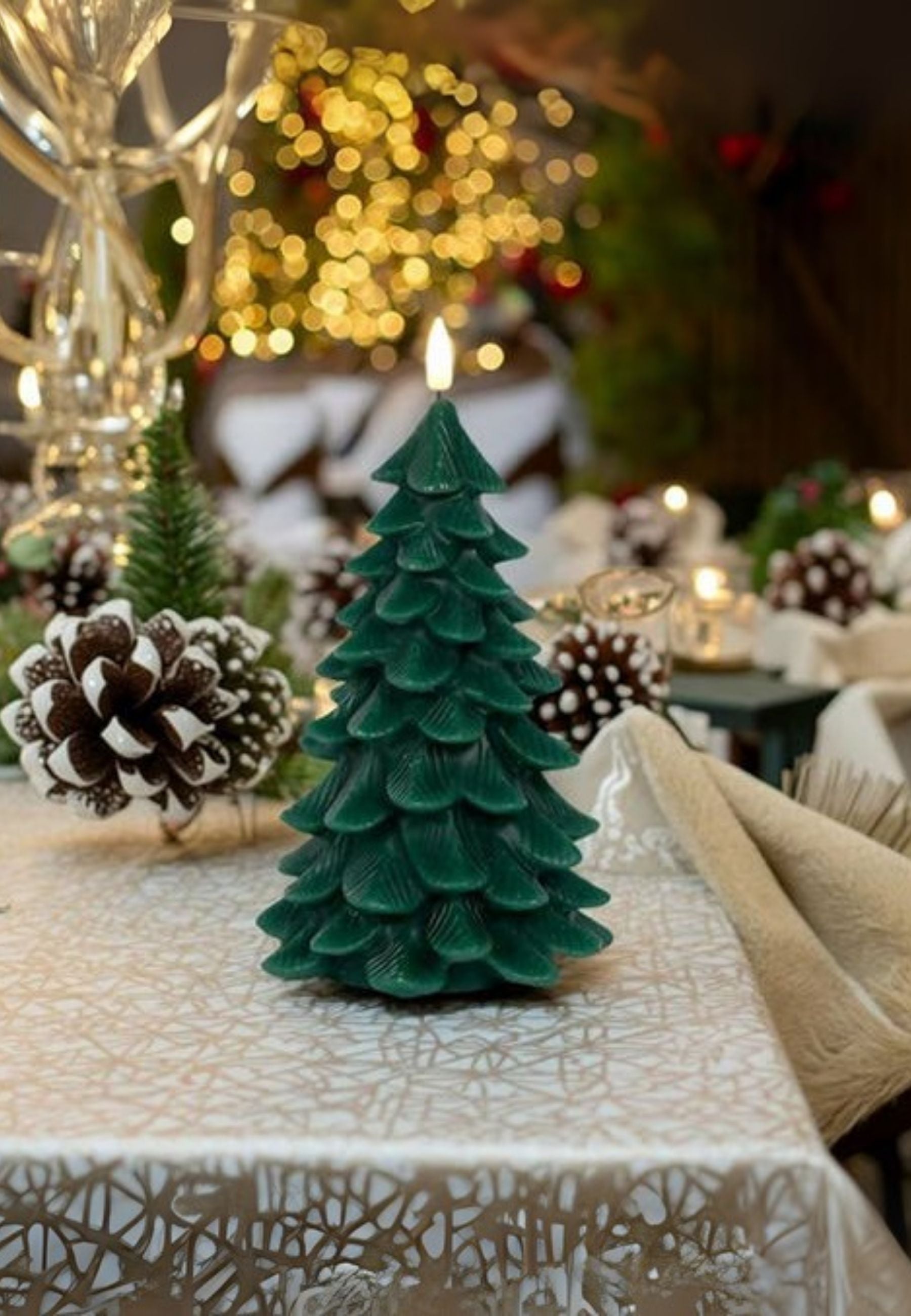 Flickering LED Wax Christmas Tree Candle