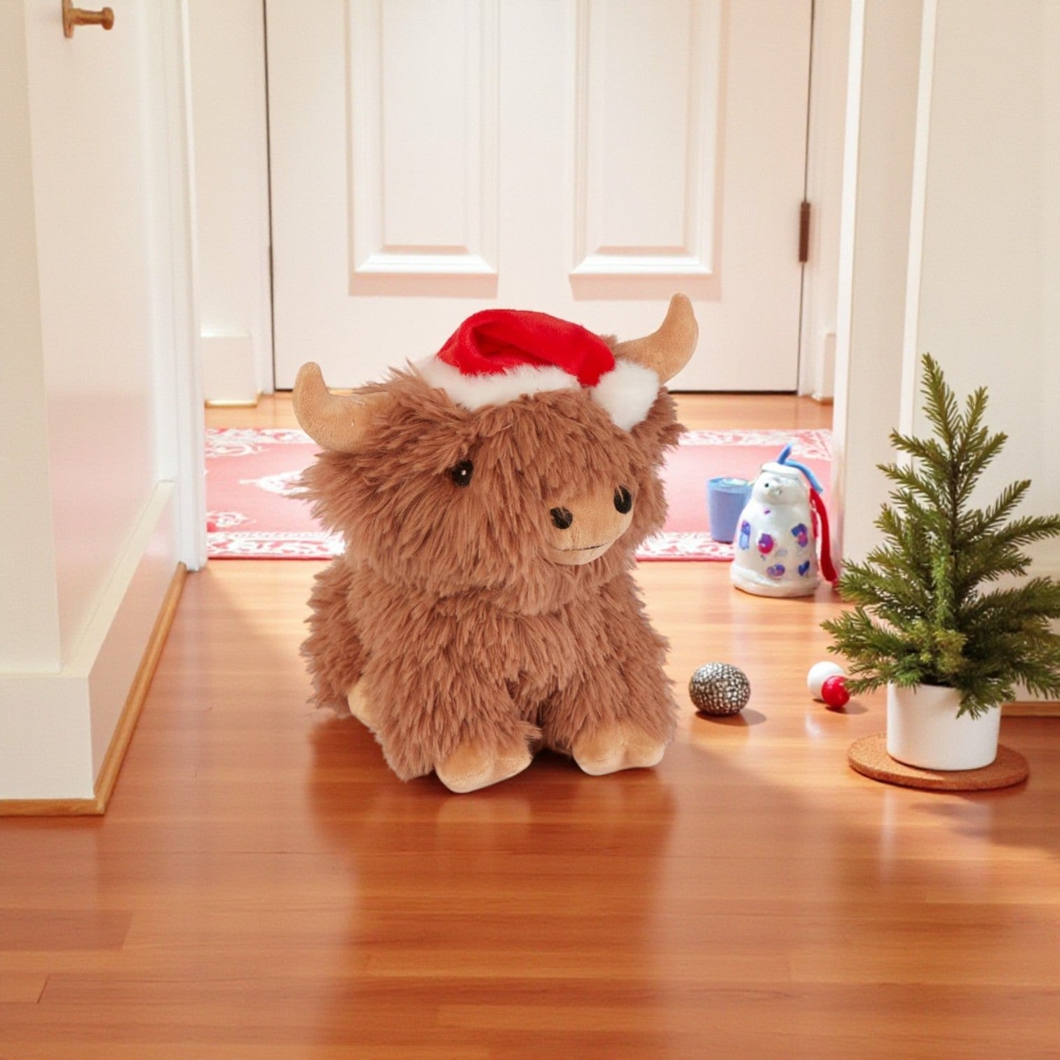 Highland Cow Christmas Doorstop Decoration