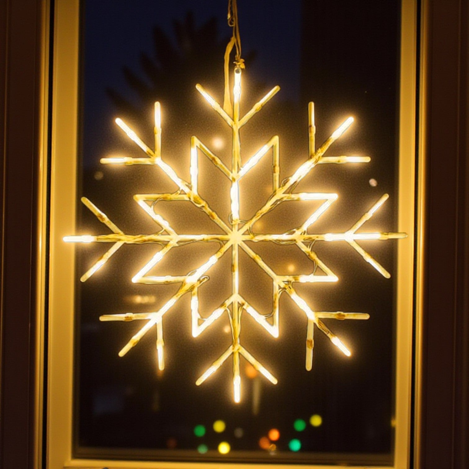 Warm White Snowflake LED Window Light