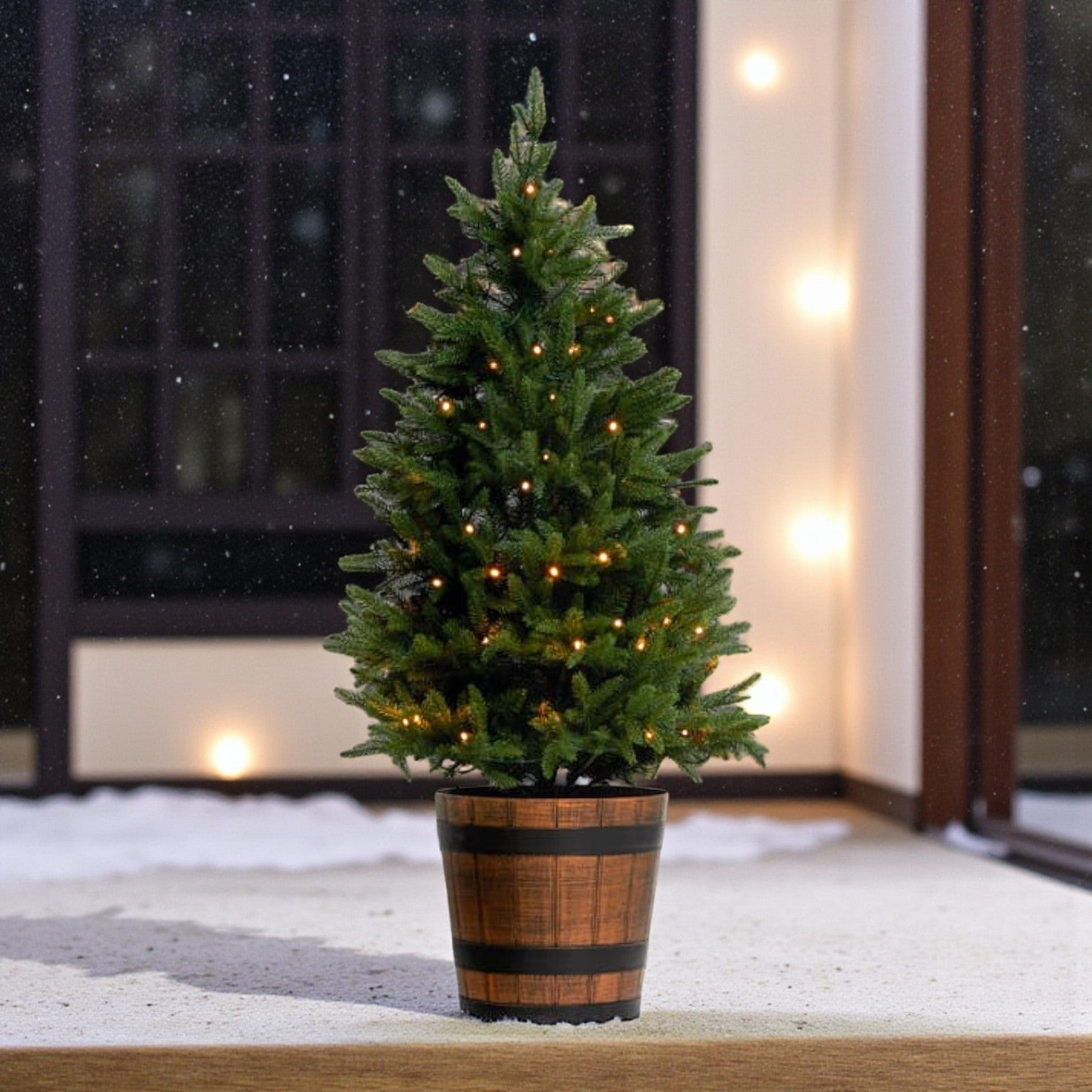 Potted Pre-Lit Artificial Christmas Tree