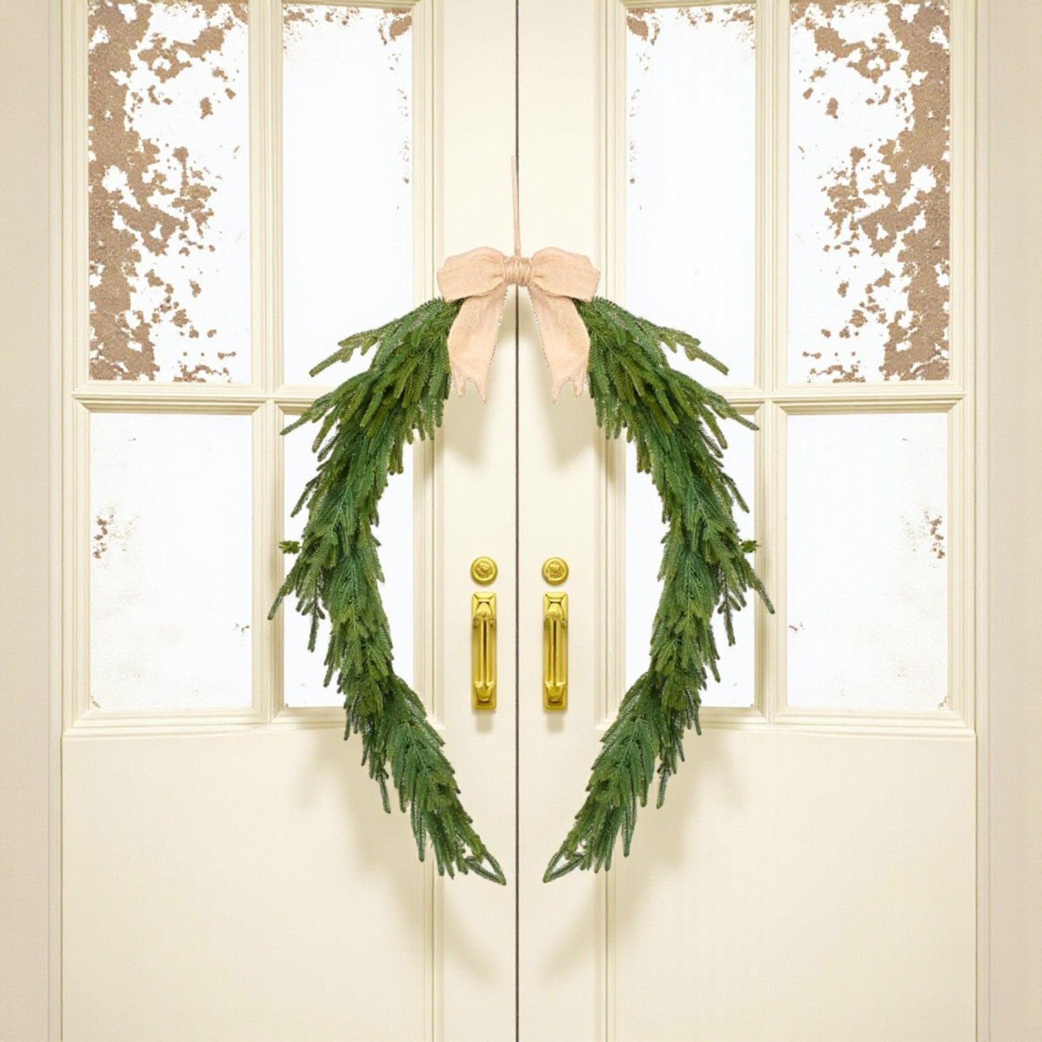 Swag Hessian Garland With Bow Christmas