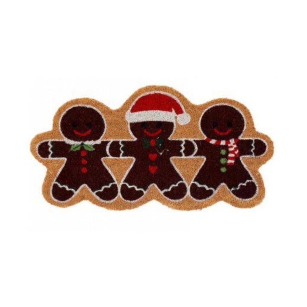 Gingerbread Men Christmas Coir Doormat