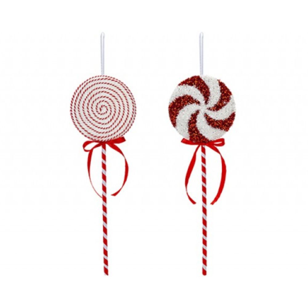 Set Of 2 Hanging Candy Cane Decorations