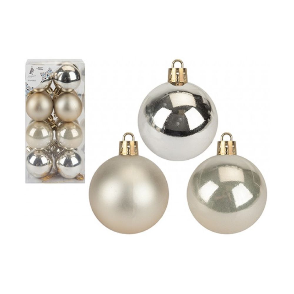 Set Of 16 Hanging Champagne Baubles
