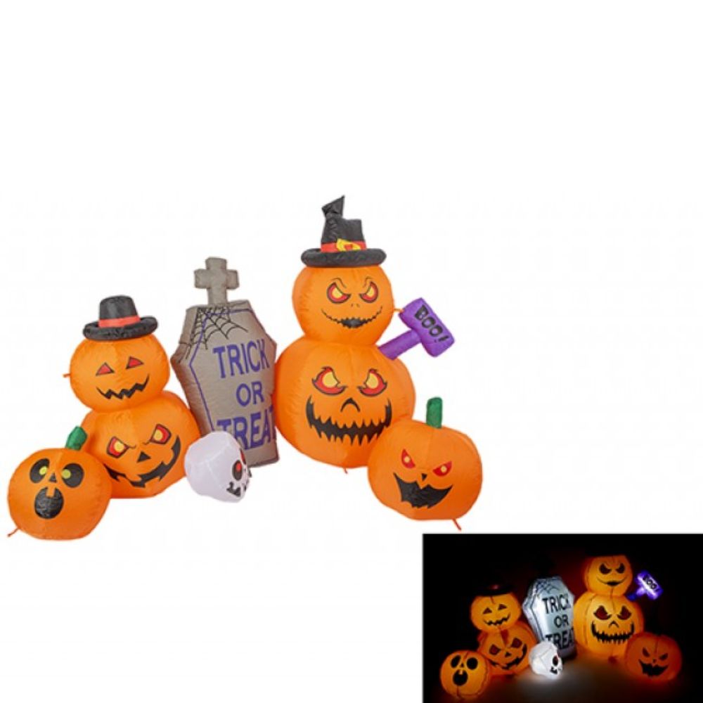 8FT Inflatable Halloween Pumpkin Graveyard with Lights