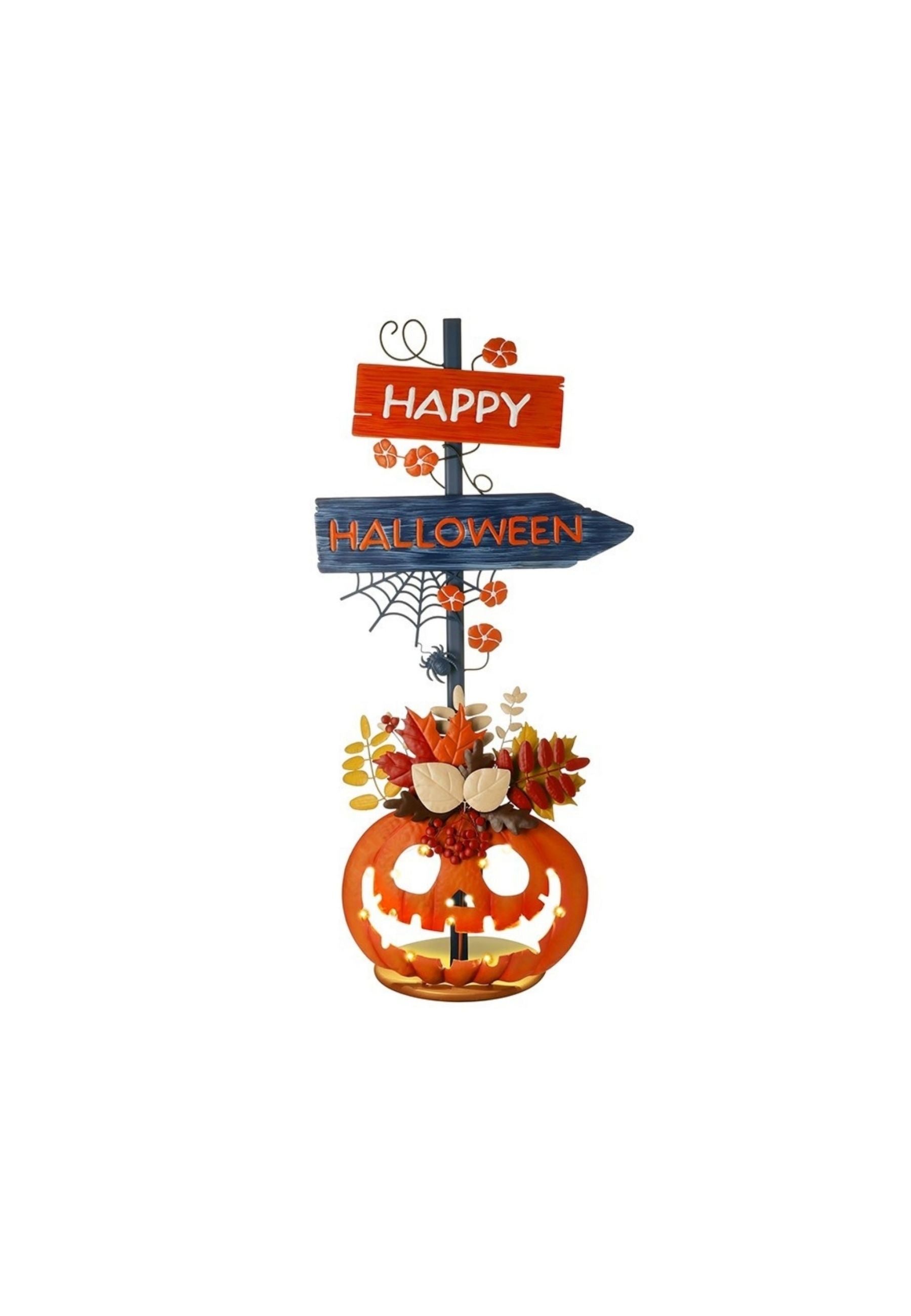 LED Happy Halloween Pumpkin Sign
