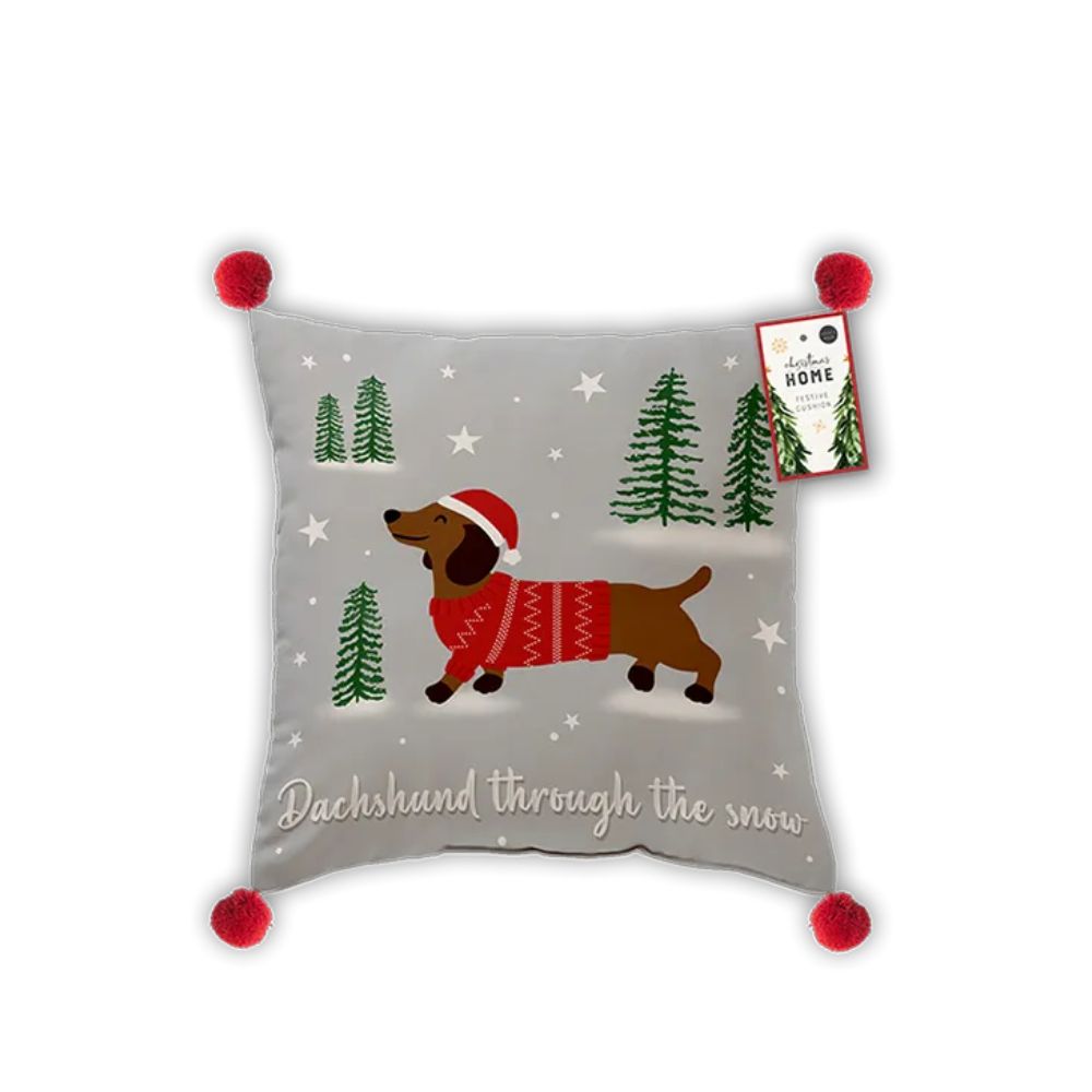 Christmas Dachshund Dog Cushion
