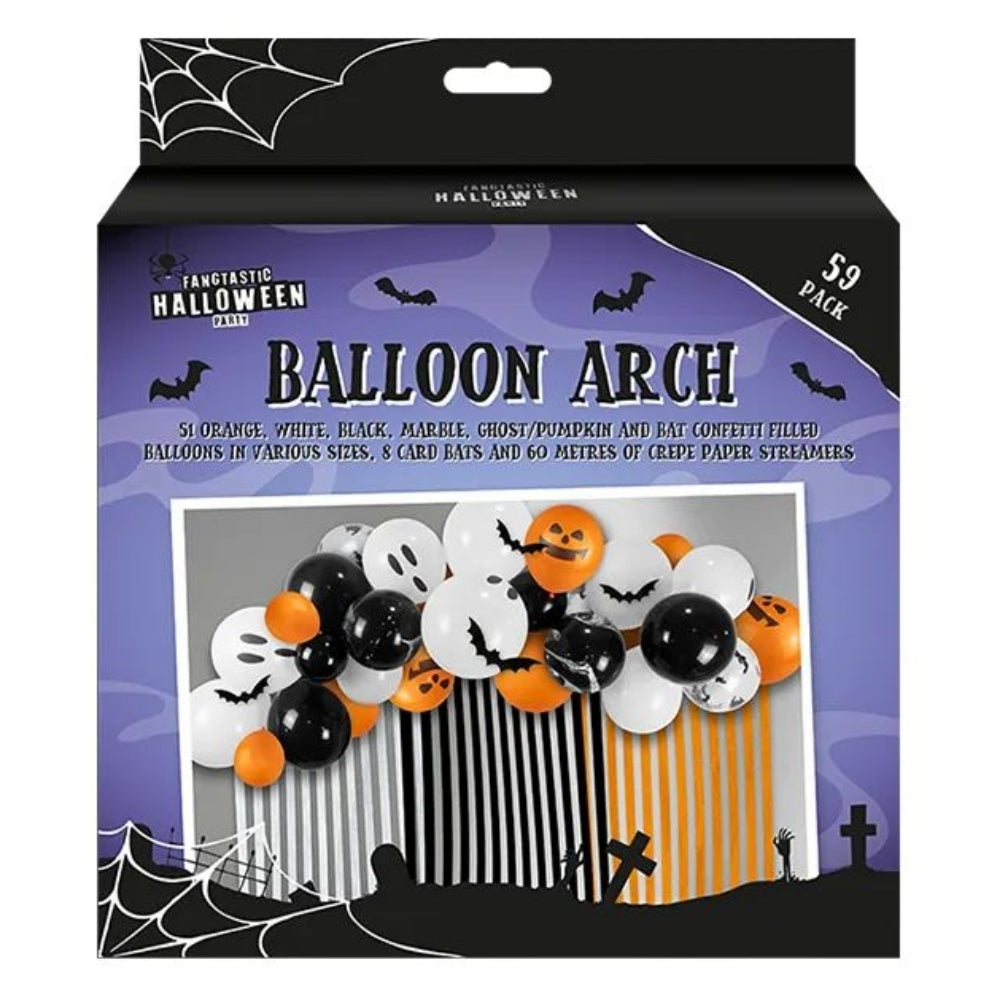 Halloween Balloon Arch Kit with Bats & Streamers