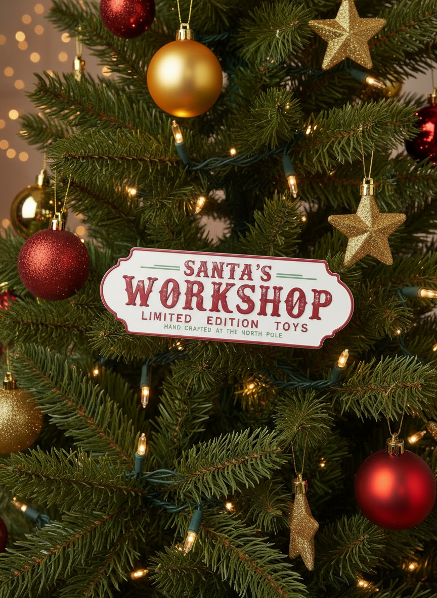 Santas Workshop Metal Wall Sign