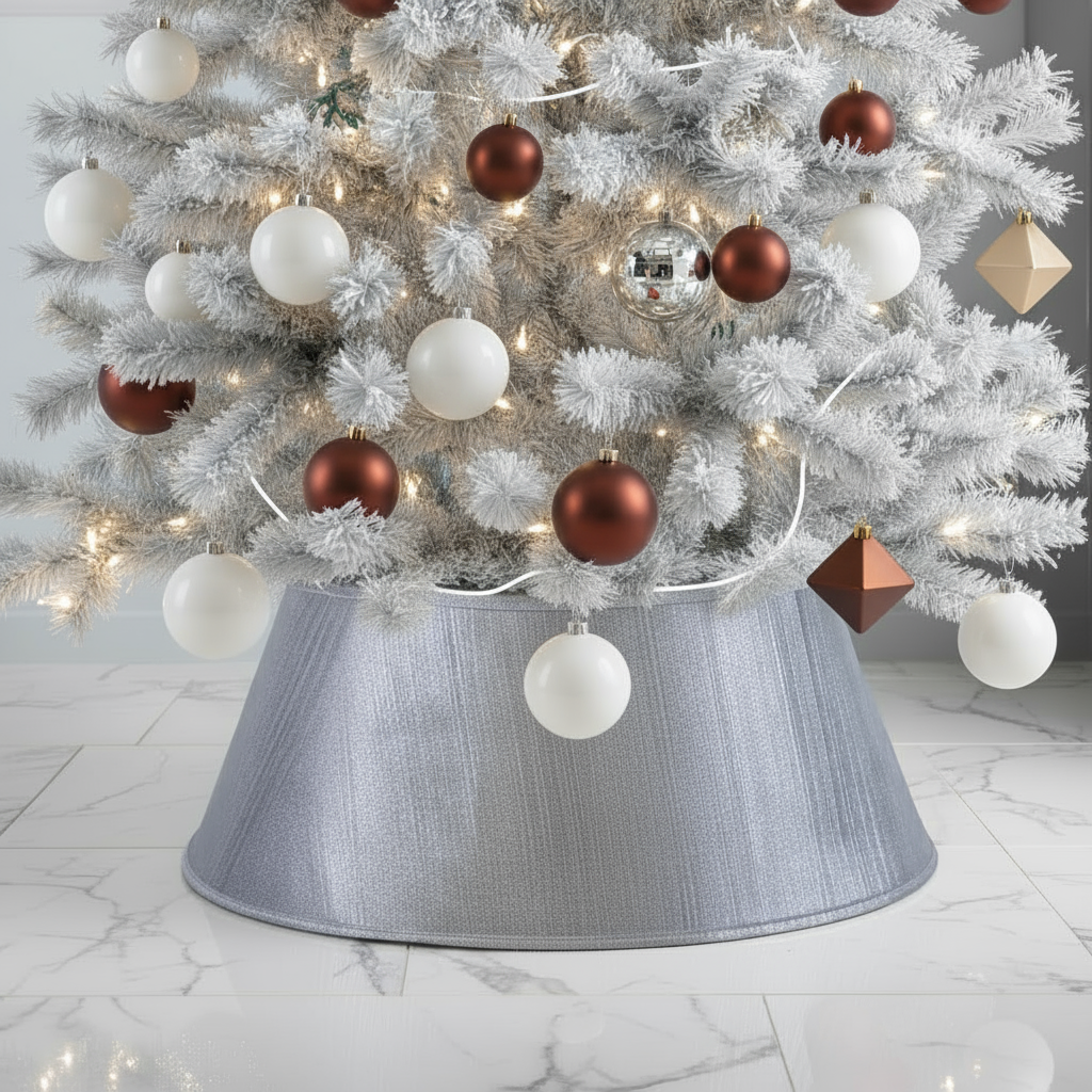 Silver Cone Christmas Tree Skirt