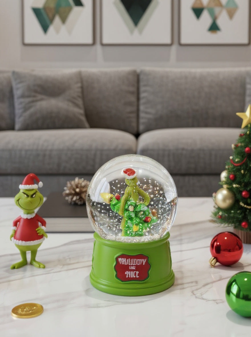 Naughty Or Nice Grinch Christmas Snowglobe