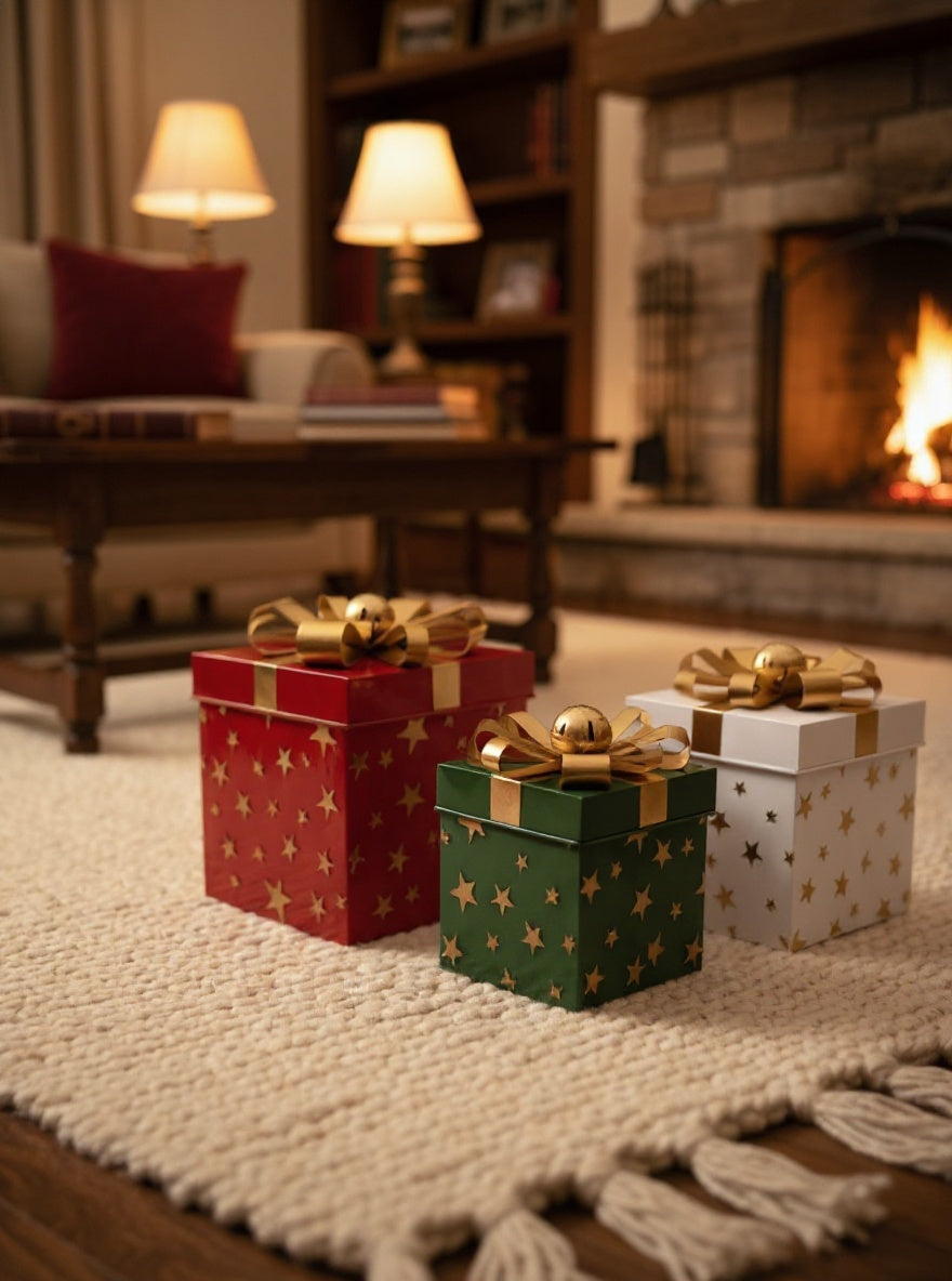 Metal Christmas Presents Set - Decorative Boxes