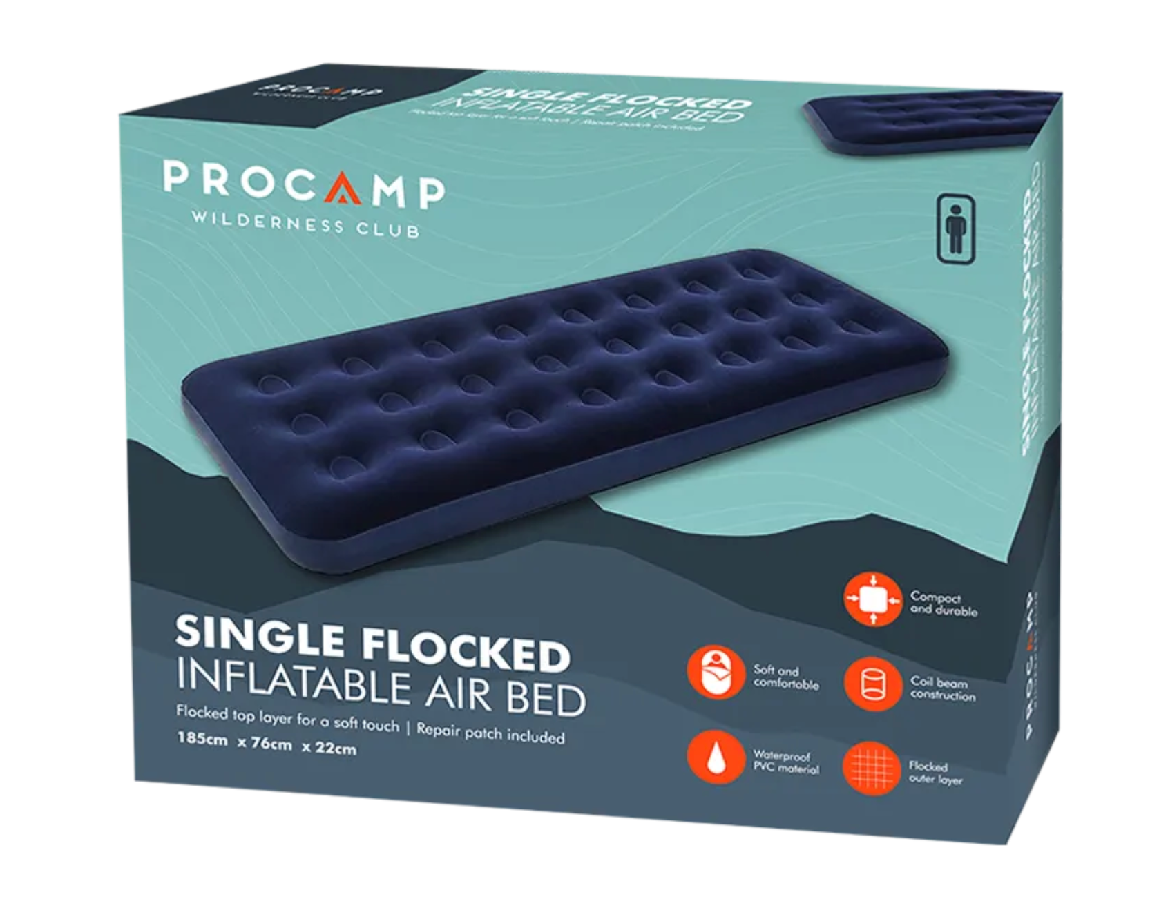 Single Flocked Inflatable Air Bed