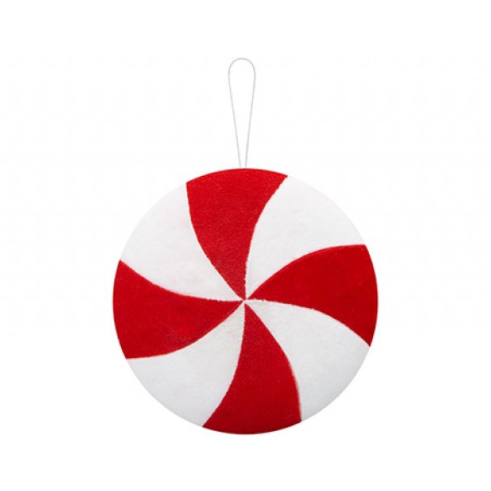 Hanging Candy Cane Disc Decoration
