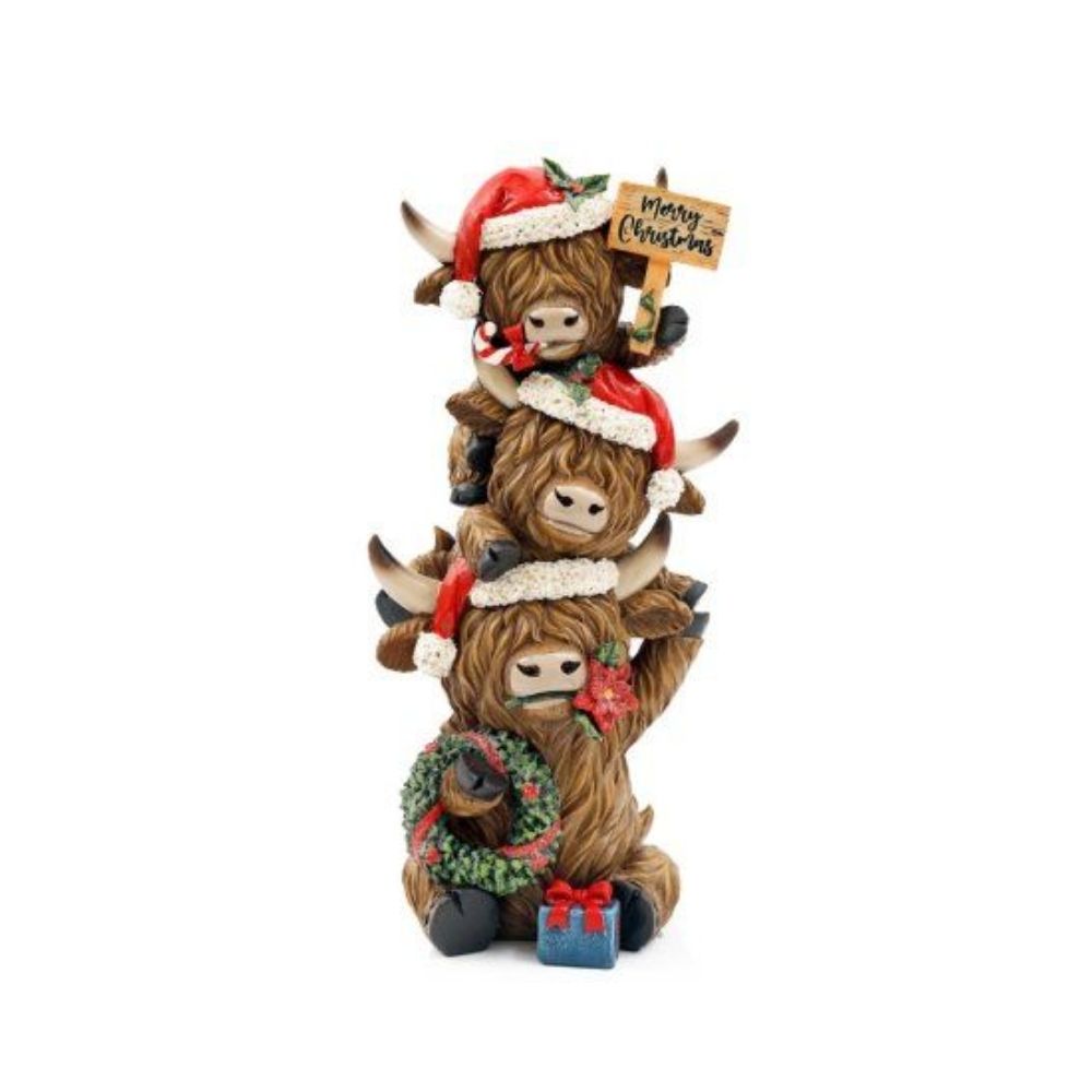 Highland Cow Christmas Stack Ornament