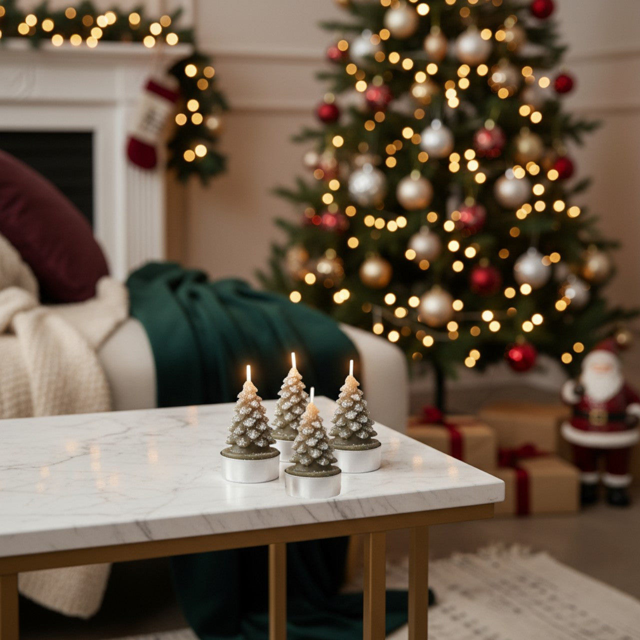 Set of 4 Christmas Tree Tealights