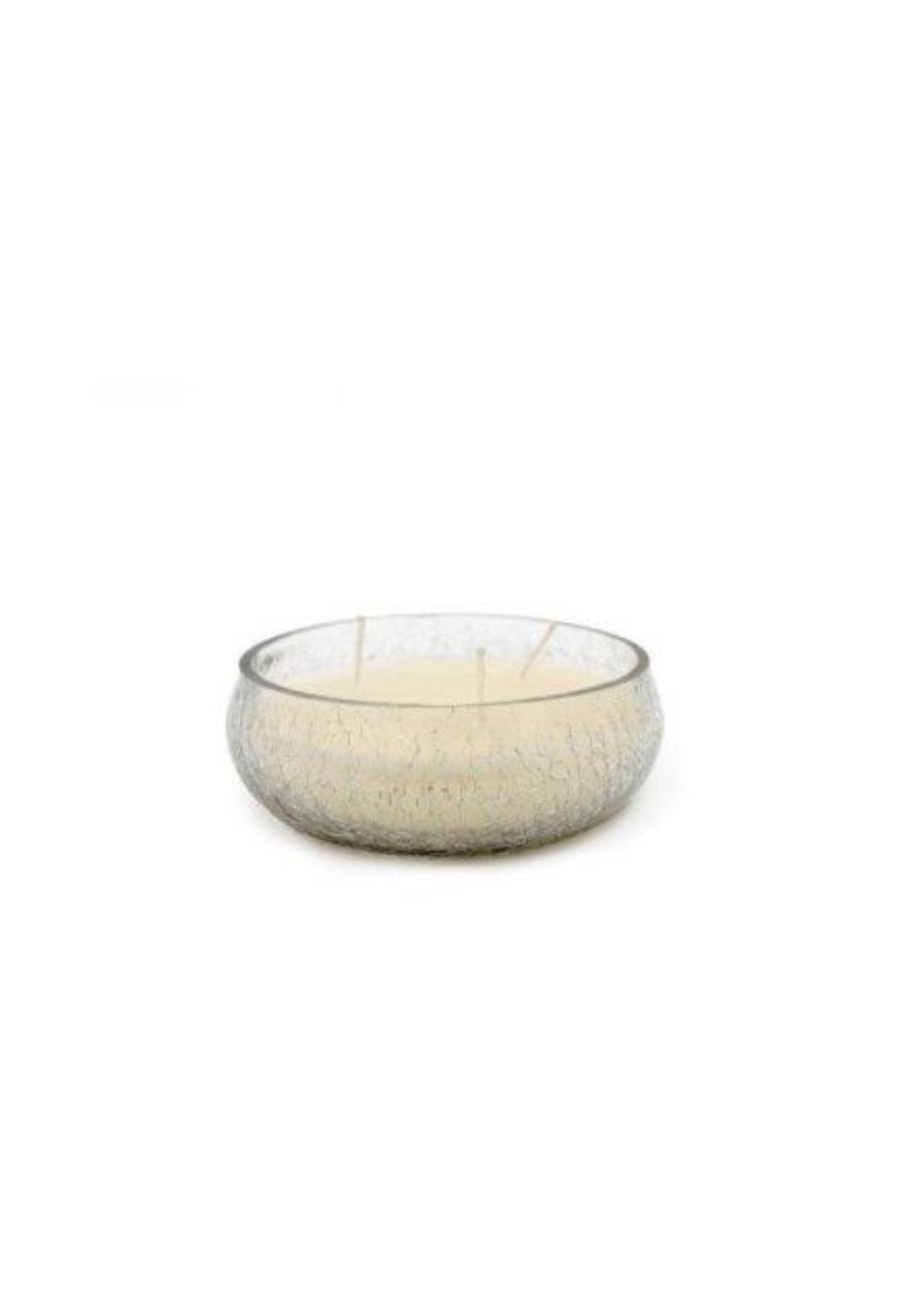 Triple Wick Crackle Glass Candle Bowl