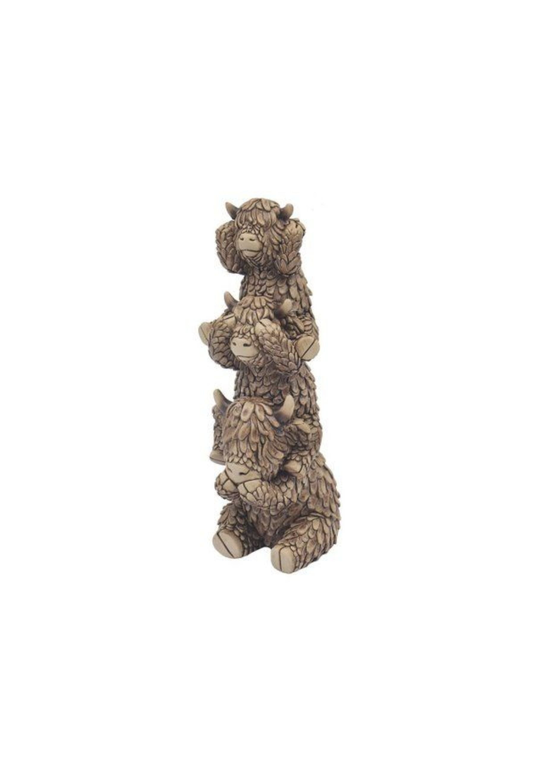 Trio Tiered Hughie Highland Cow Ornament