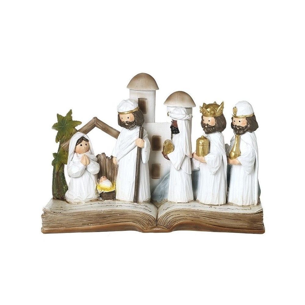 Nativity On Bible Christmas Ornament