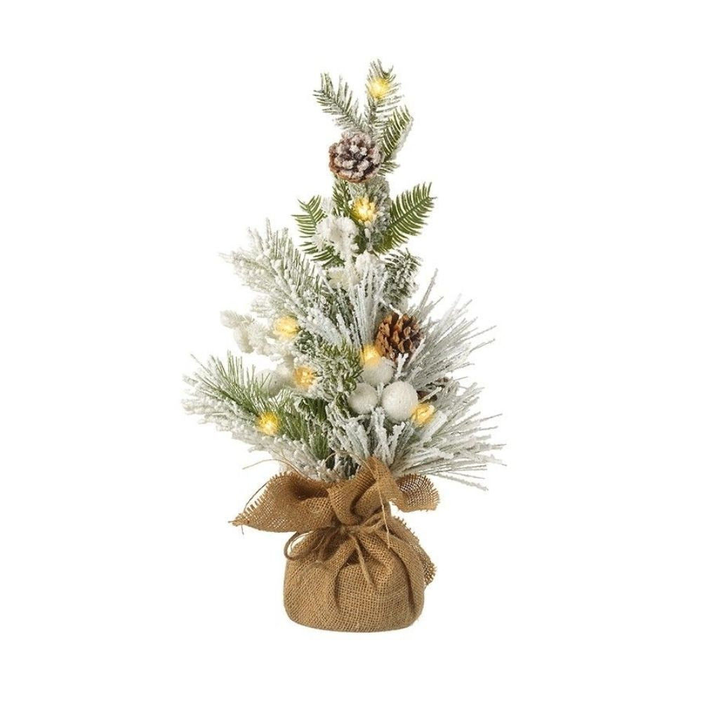 Light Up Pinecone and Berry Snowy Tree