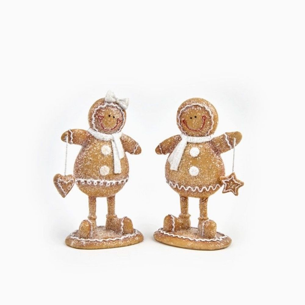 Set Of 2 Standing Gingerbread People Ornament