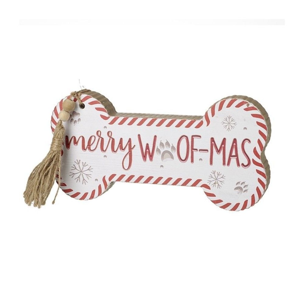Merry Woofmas Bone Christmas Sign