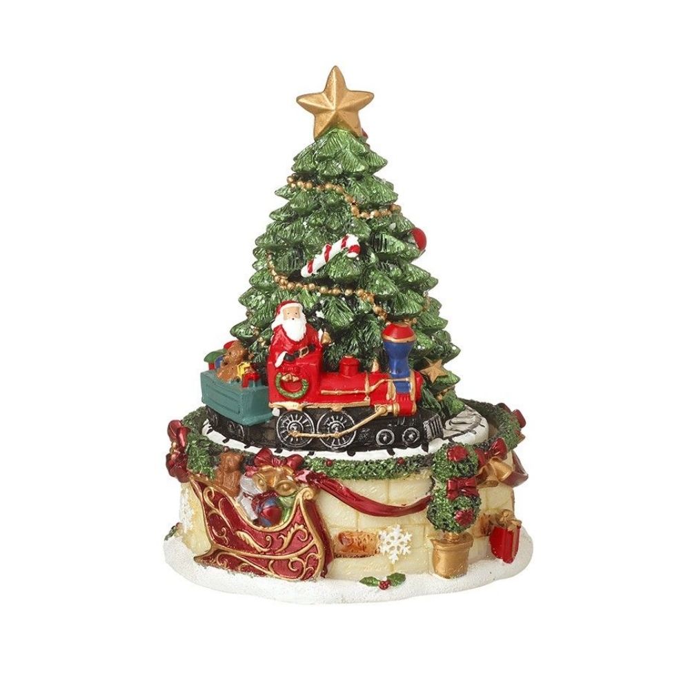 Music Revolving Tree With Train Ornament