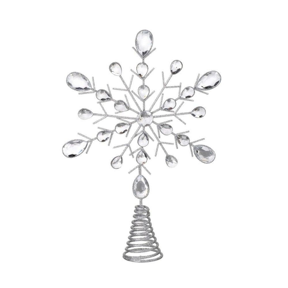 Silver Gem Snowflake Tree Topper