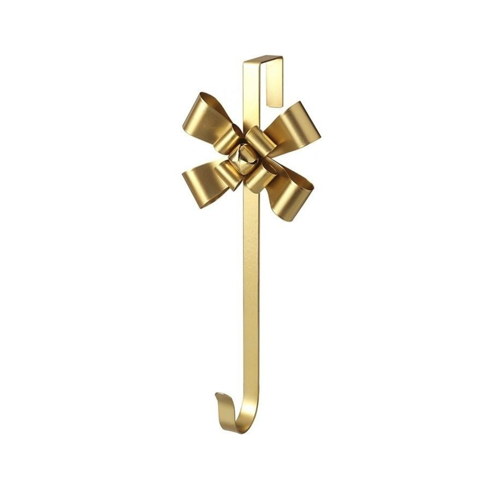 Gold Bow Christmas Door Wreath Hanger