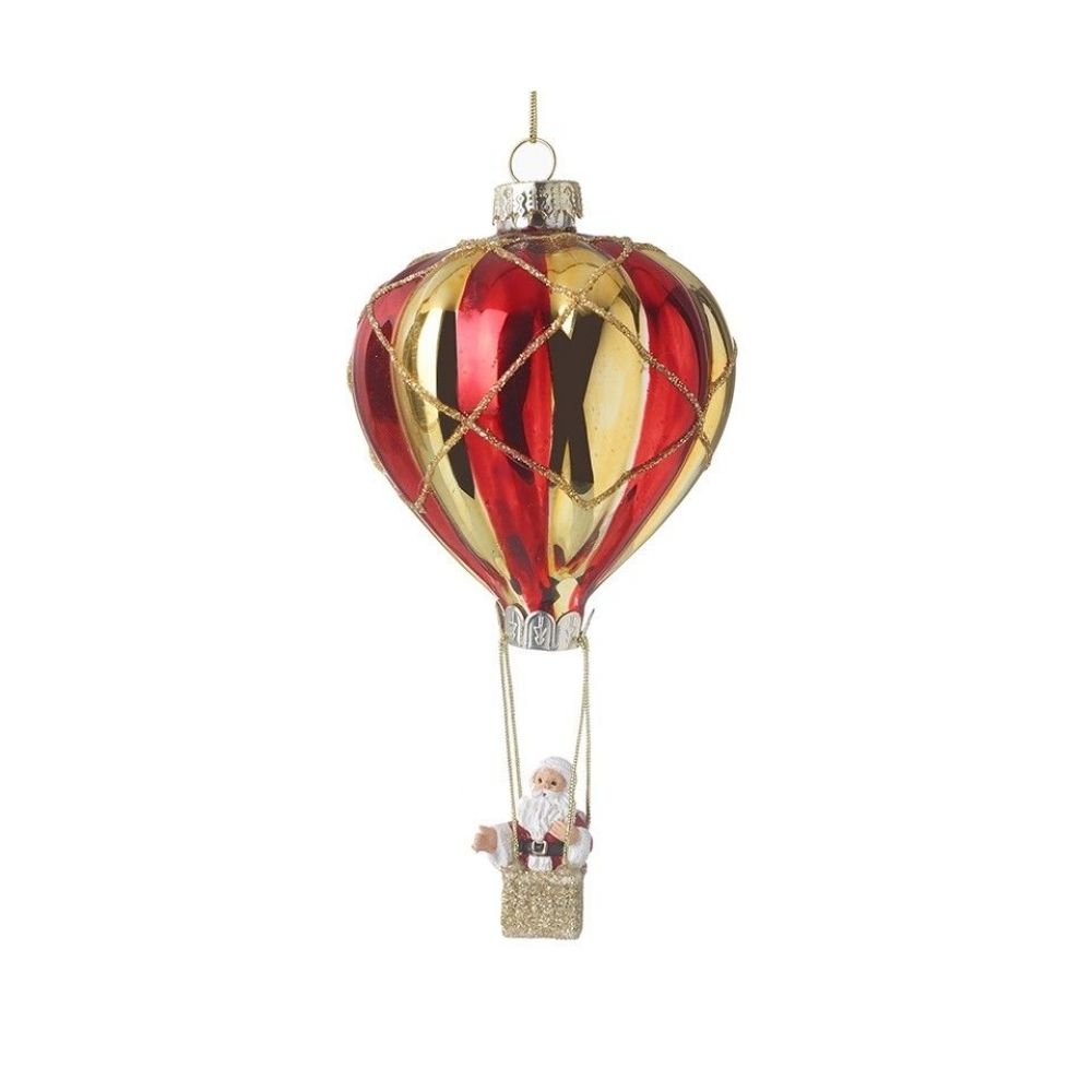 Hanging Santa Hot Air Balloon Tree Bauble