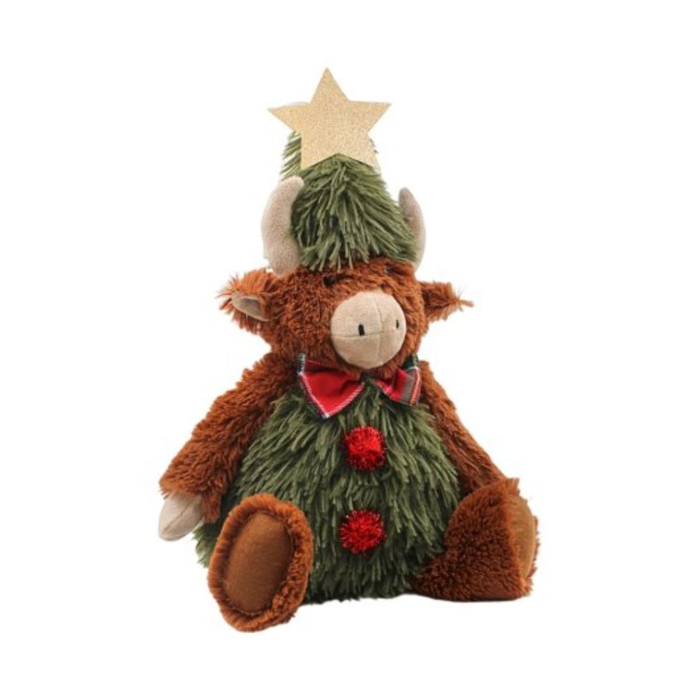 Sitting Christmas Star Highland Cow