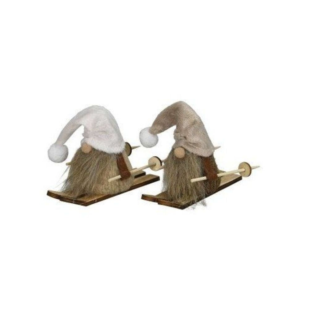 Set Of 2 Gonks On Skis Ornament
