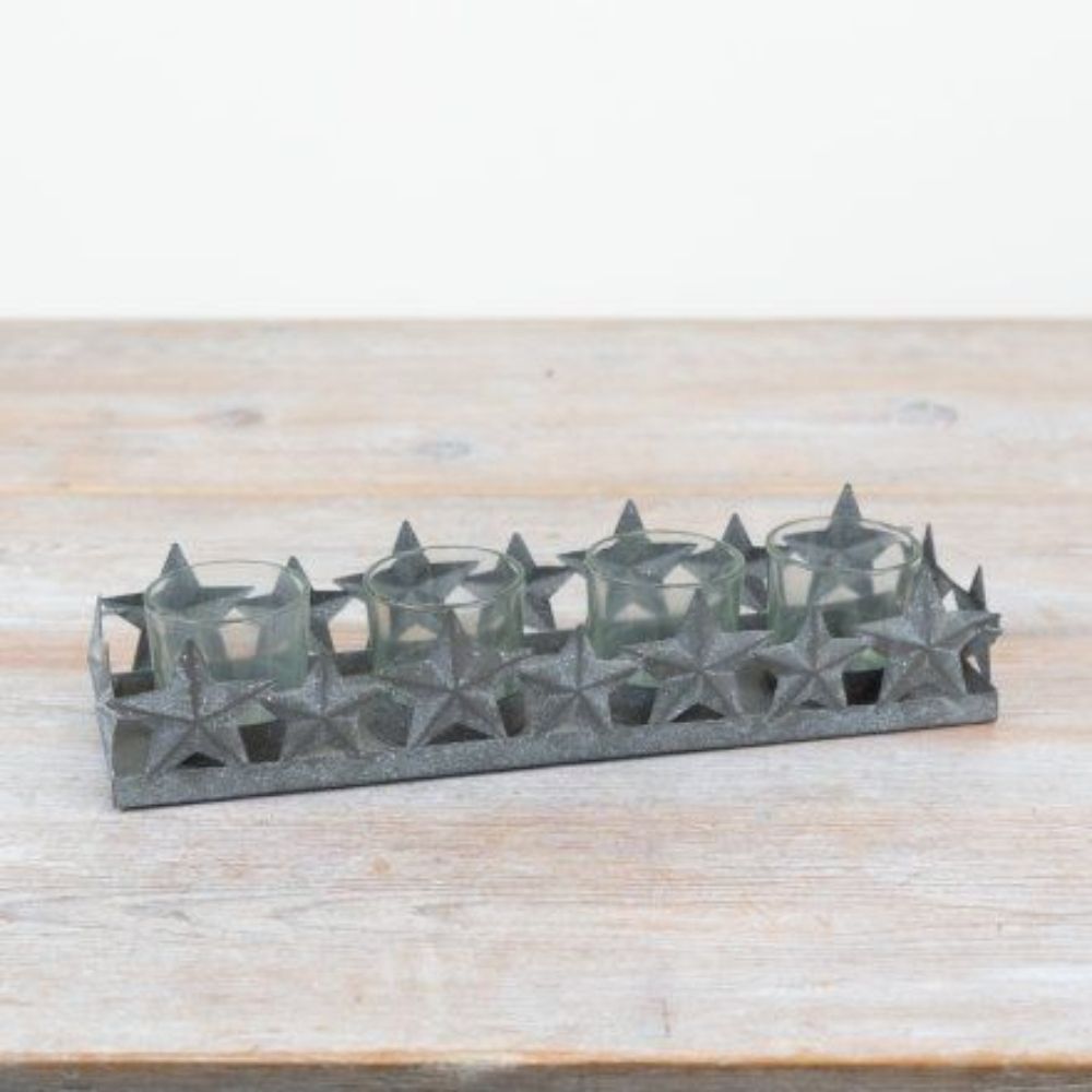 Long Christmas Star Tealight Holder