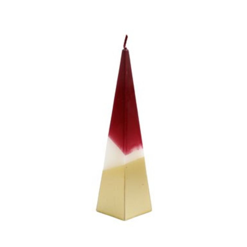 Red And Gold Christmas Pyramid Candle