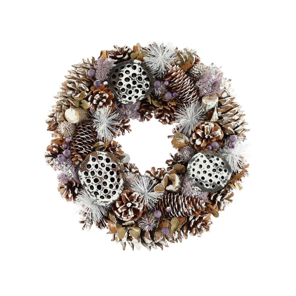 Snowy Cone Lotus Christmas Wreath