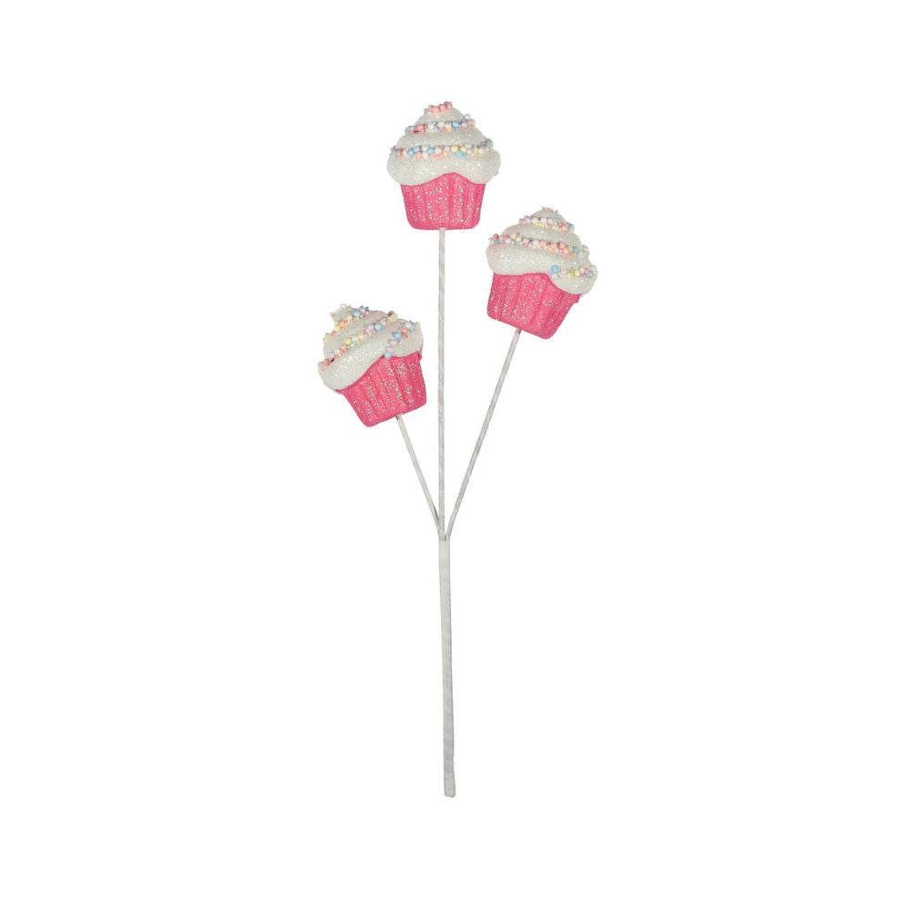 3 Pink Sprinkle Cupcake Christmas Spray