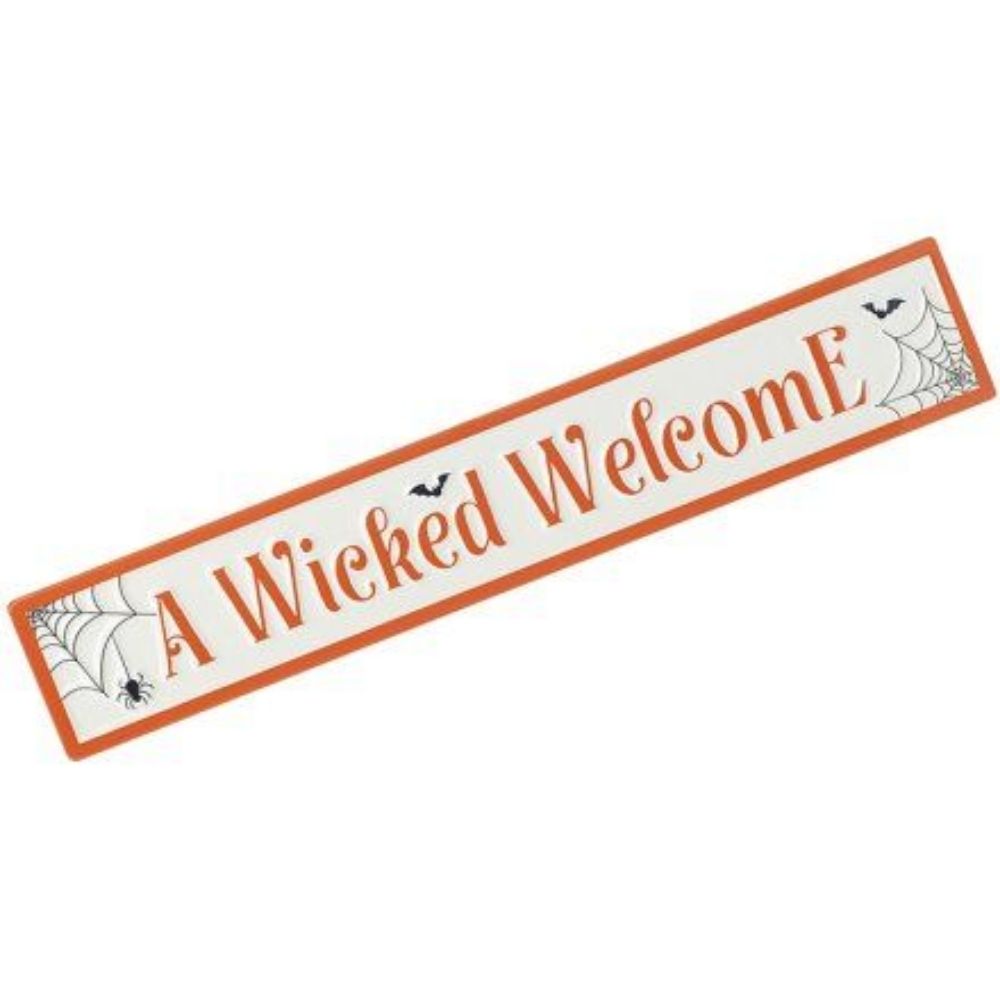 A Wicked Welcome Hanging Halloween Sign Décor