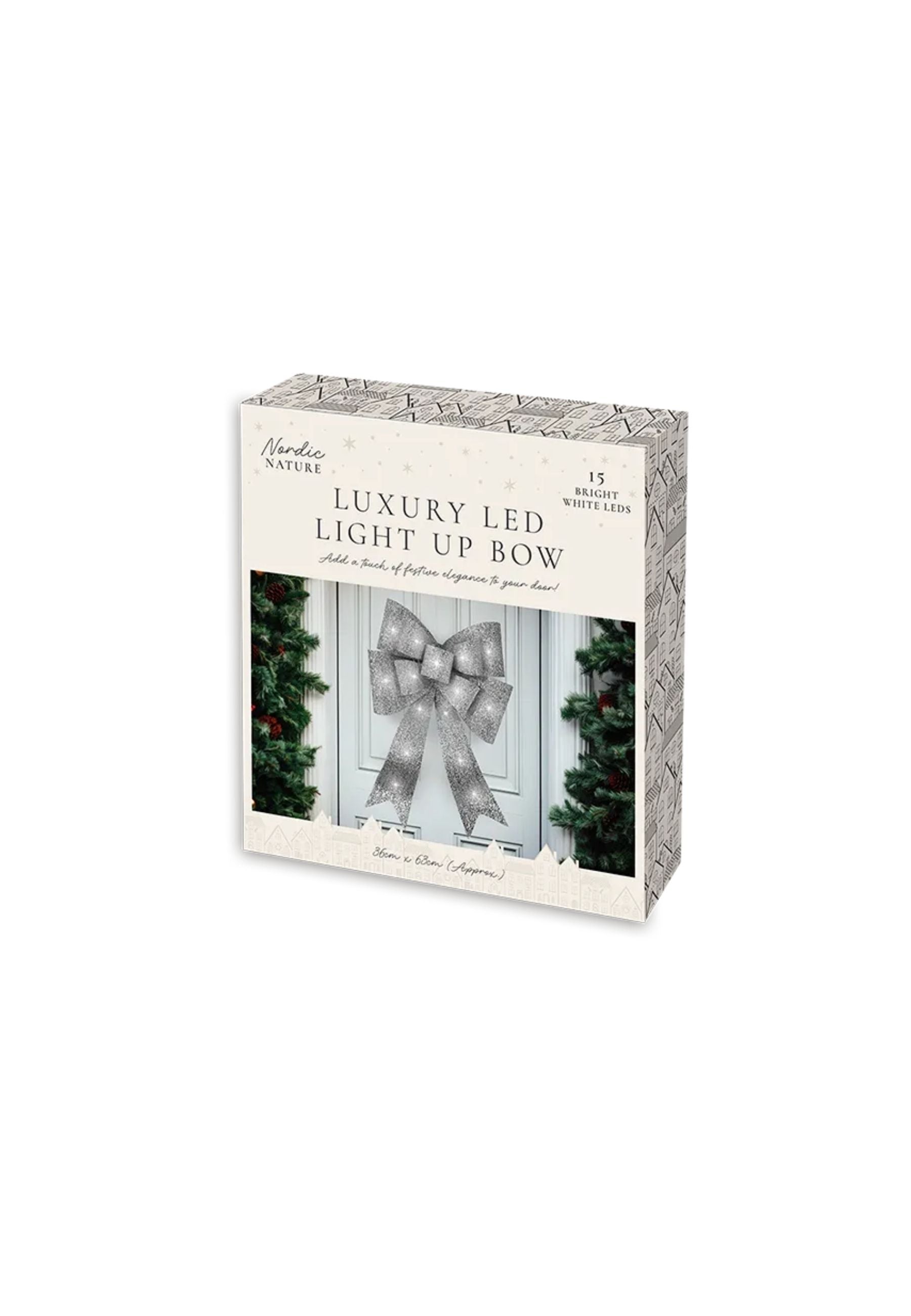 Silver Luxury LED Light Up Bow