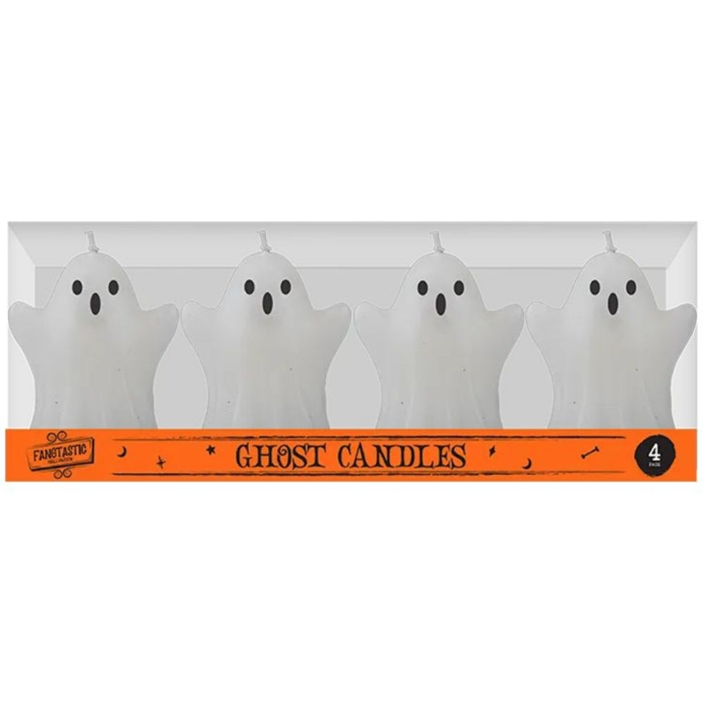 4PK Halloween Ghost Candles Spooky Party Decor