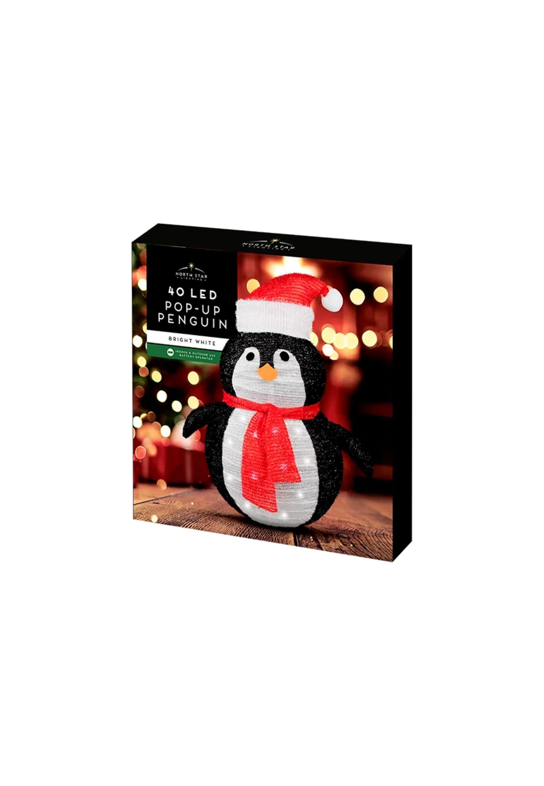 Tinsel Pop Up LED Penguin Decoration